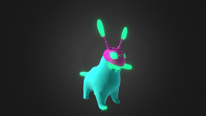 Itch The Alien Dog 3D Model