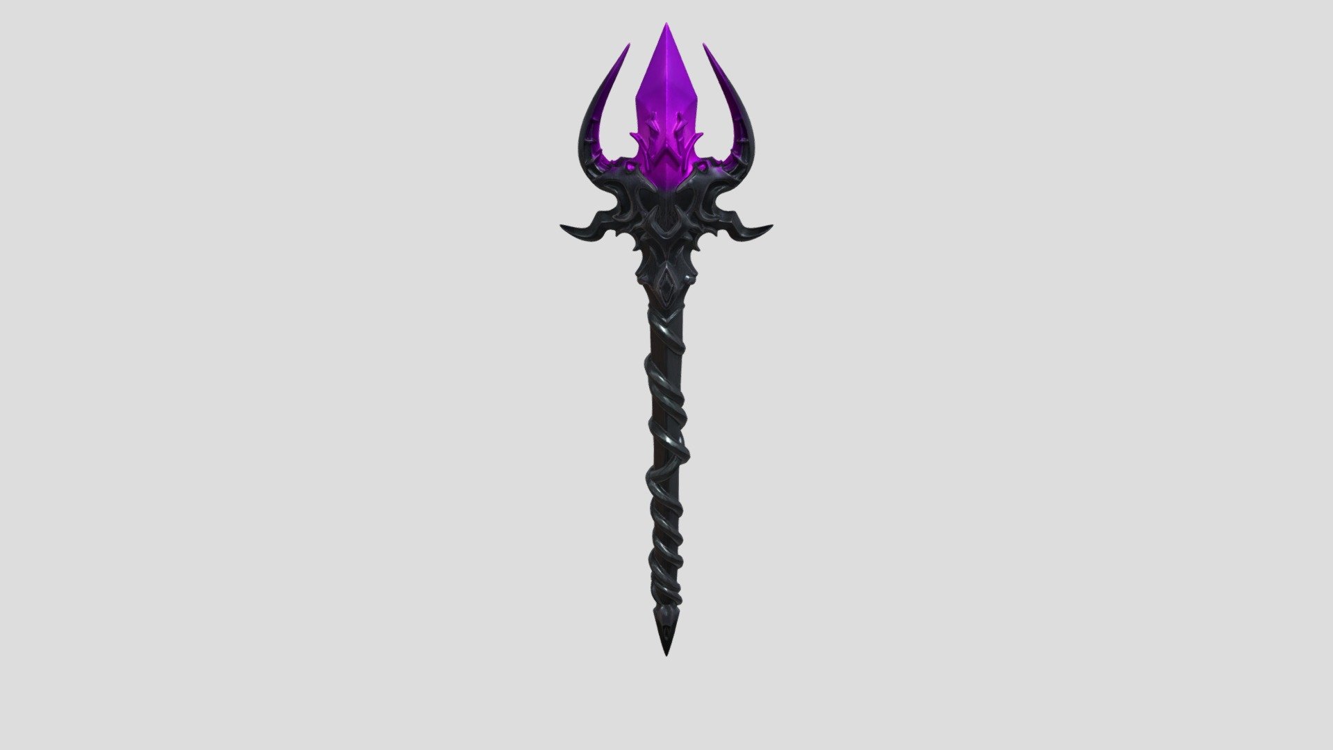 Stylized dark fantasy magic staff with texture - 3D model by Alveoli01 ...