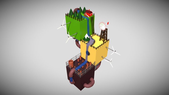 Low_poly draft inspired by internet 3D Model