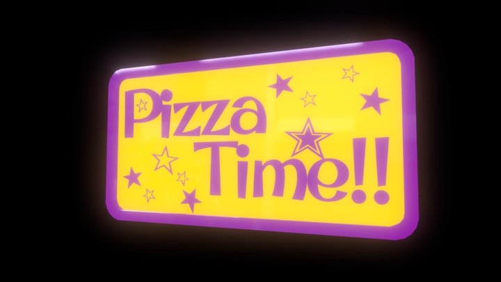 Pizza Time! Neon Sign 3D Model