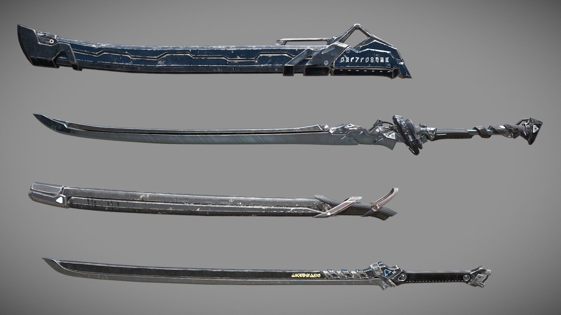 Sci-fi Swords Pack 1 - Buy Royalty Free 3D model by Lokomotto (@THEOJANG) .