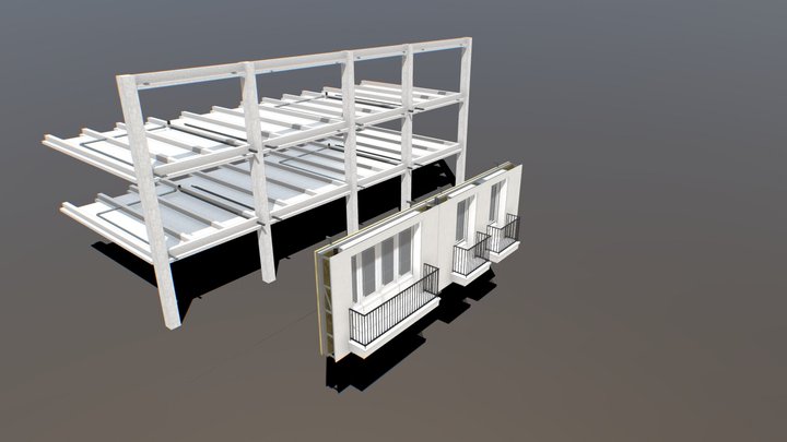 Façade multifonctionnelle _4 modules 3D Model
