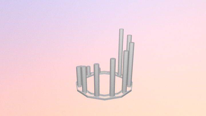 ступени метал+дерево 3D Model