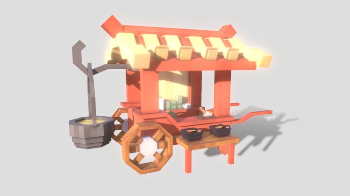 Ramen Food Cart 3D Model