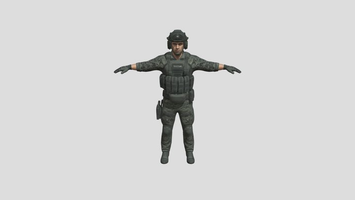 Tactical Soldier Model Textured