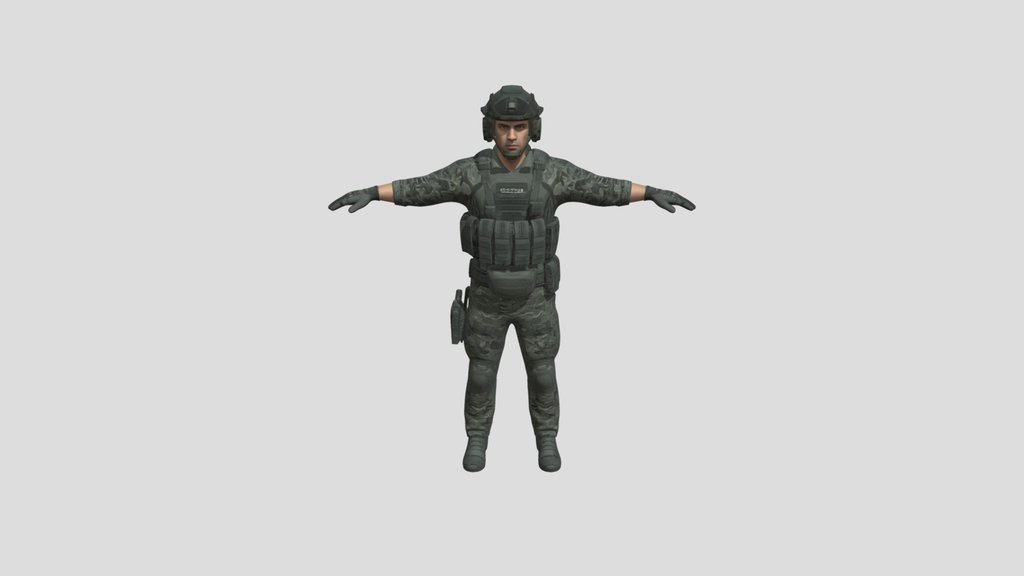 Tactical Soldier Model Textured