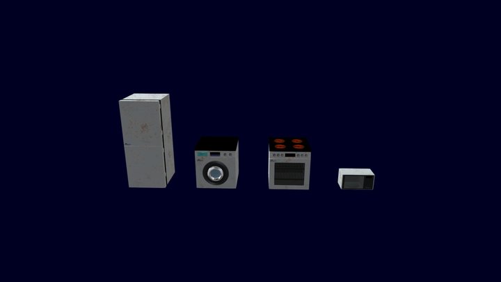 "Meff" Brand Kitchen Appliance Set 3D Model