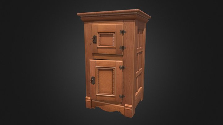 Antique Ice Box 3D Model