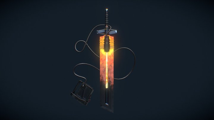 Electrified Burning Sword 3D Model
