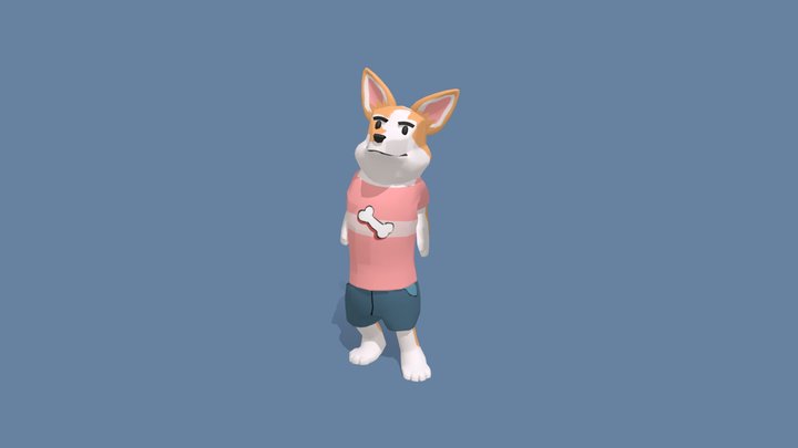 Corgi Character w/ animations 3D Model