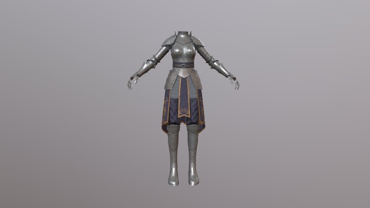 Procedural female armor test 11 – Gratis 3D-model STL