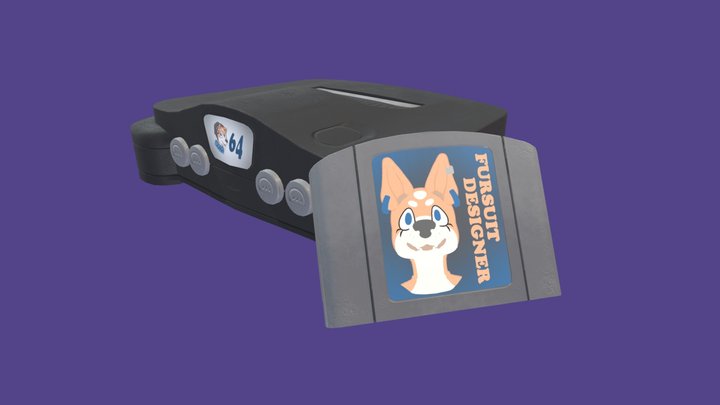 Nintendo 64 and Cartridge 3D Model