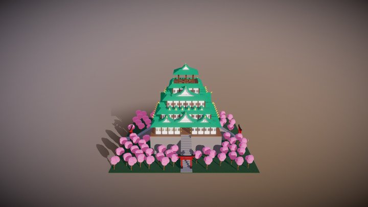 Osaka castle 3D Model