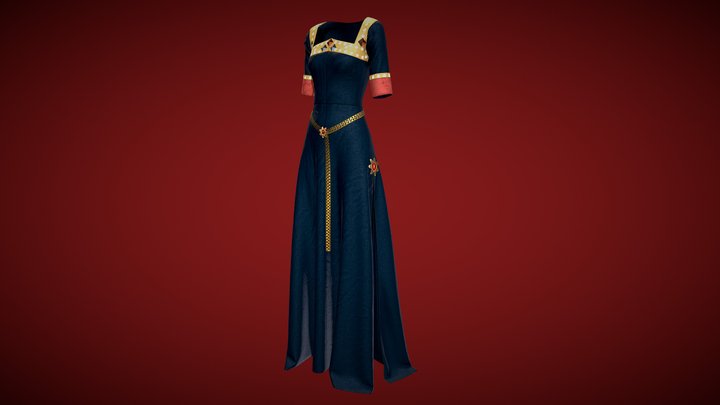 Dress #9 (La Dame à la licorne) 3D Model