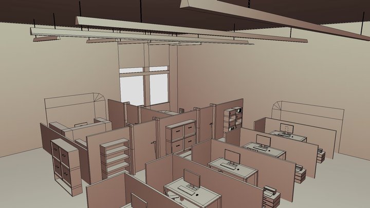 Office Interior Setup 3D Model