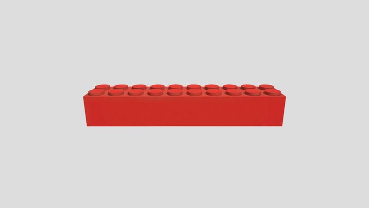 Lego 2x10 Rouge 3D Model