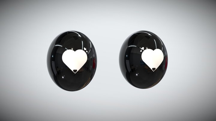 Eyes of Heart Stylized Anime Eyeballs - 4k