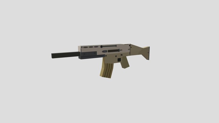 Scar Weapon 3D Model