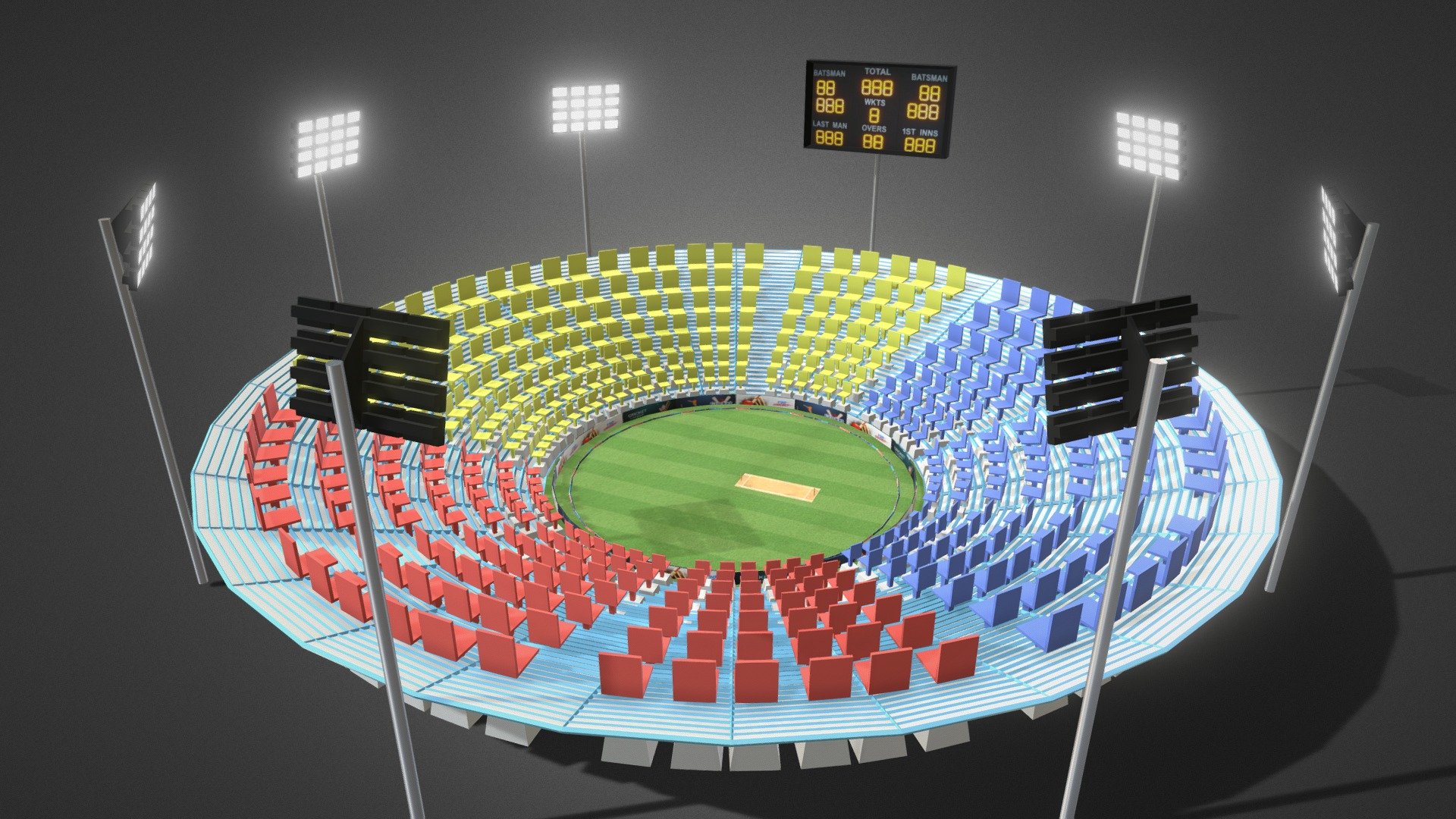 Cricket stadium - Download Free 3D model by Hassnain_Aly [b4b9964 ...