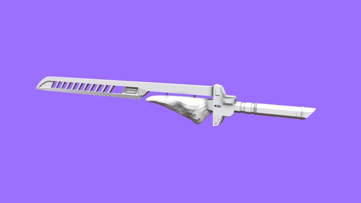 Destiny Inspired Futuristic Sword (Clay) 3D Model