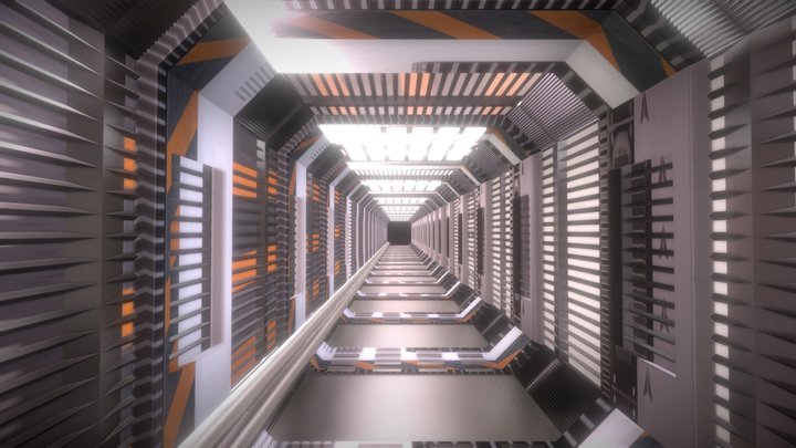 Spaceship Corridor 3D Model