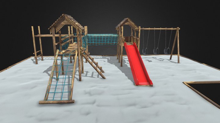 Jungle gym play area for kindergarten 3D Model