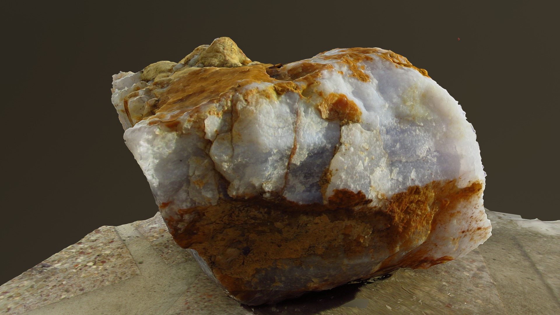 3D model Agate - This is a 3D model of the Agate. The 3D model is about a piece of bread with a white substance on it.