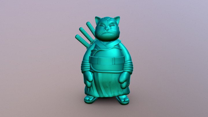 Samourai cat 3D Model
