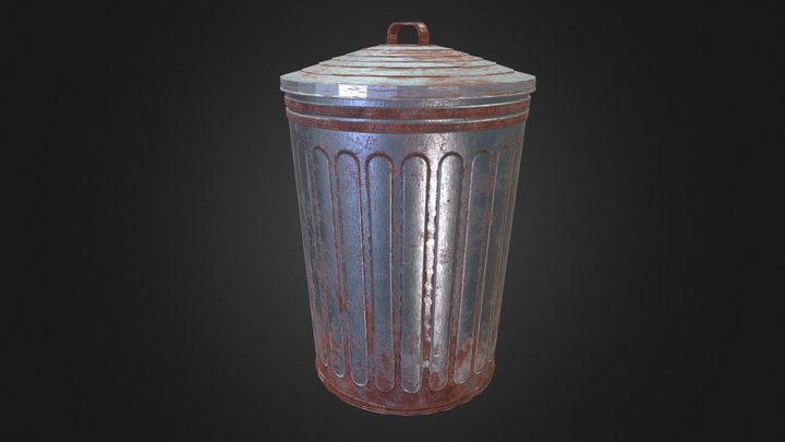 rusty trash bin 3D Model