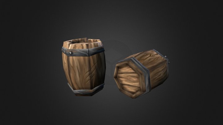 Wooden Barrel 3D Model