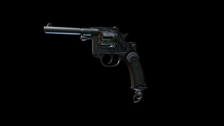 St. Etienne 8mm French Lebel Revolver 3D Model