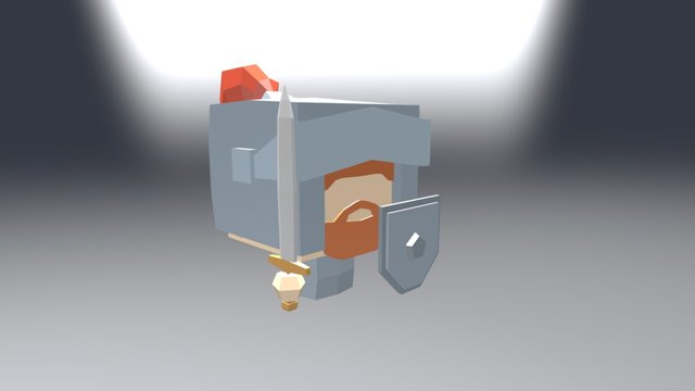 Low Poly Knight 3D Model
