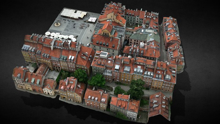 old town cityblock DJI Mavic3 photoscan 3D Model