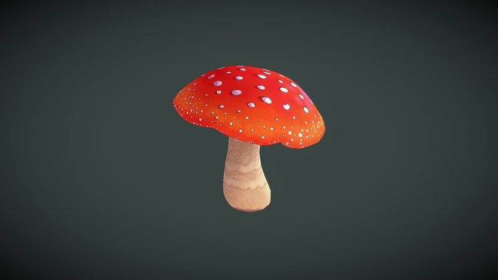 Handpainted Mushroom 3D Model