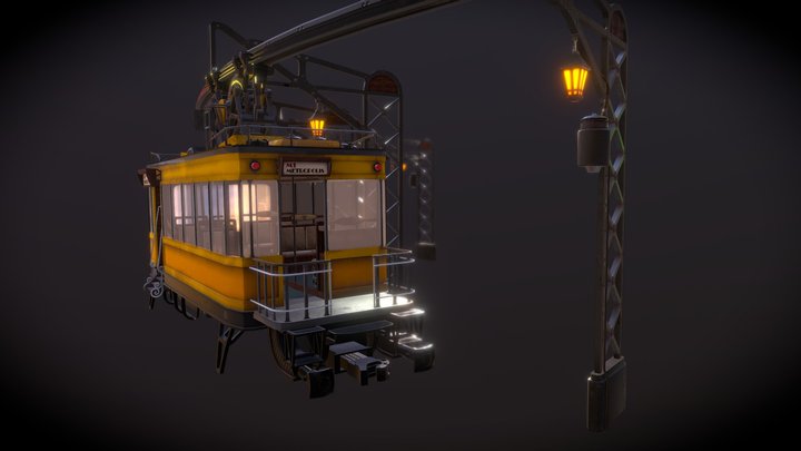 Steampunk Train 3D Model