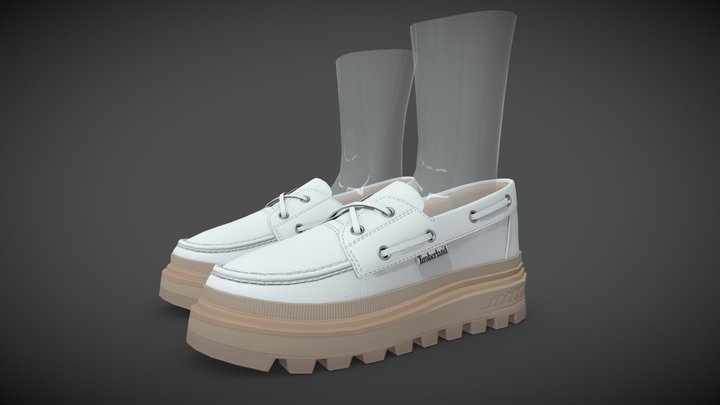 Timberland Ray City EK Boat Shoes White 3D Model