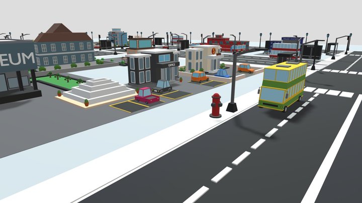 SIMPLE_CITY PACK (LOWPOLY) 3D Model
