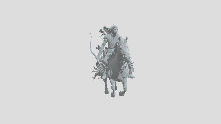 Warrior on Horseback 3D Model
