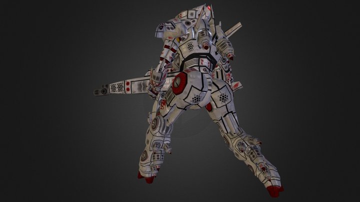 LowPoly Futuristic Soldier 3D Model