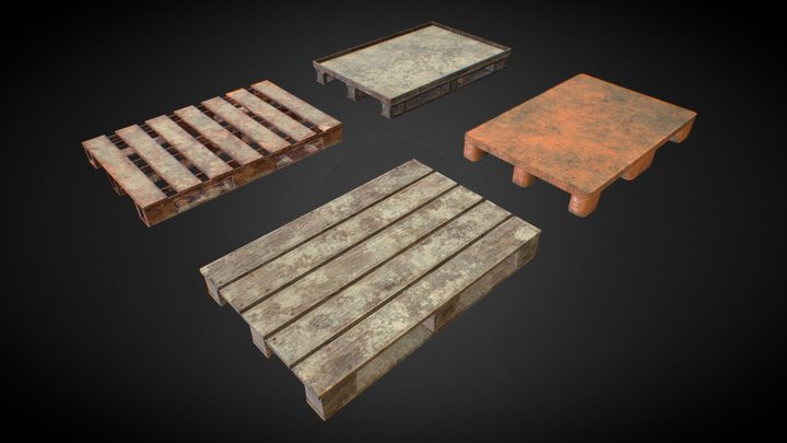 Pallets Set, an Environmental 3D Model by 3DCaster (Thumbnail 1 of 8)