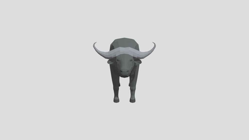 Low Poly African Buffalo