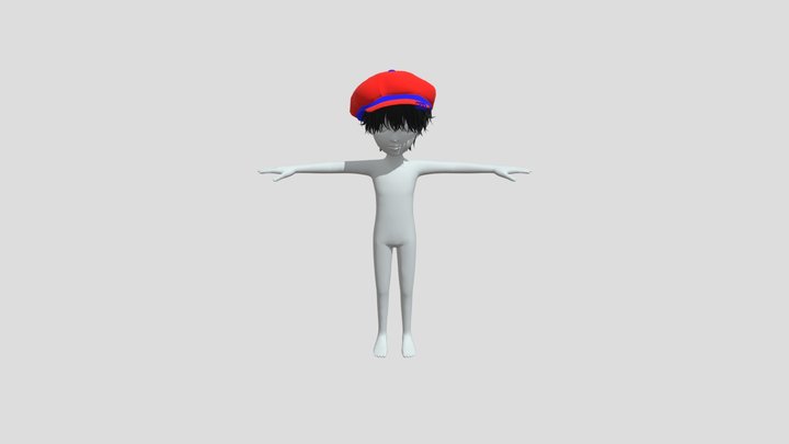 Hair FBX file prefab zepeto template 3D Item 017 3D Model