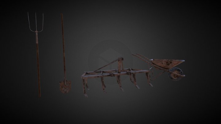 Rusty Farm Equipment 3D Model