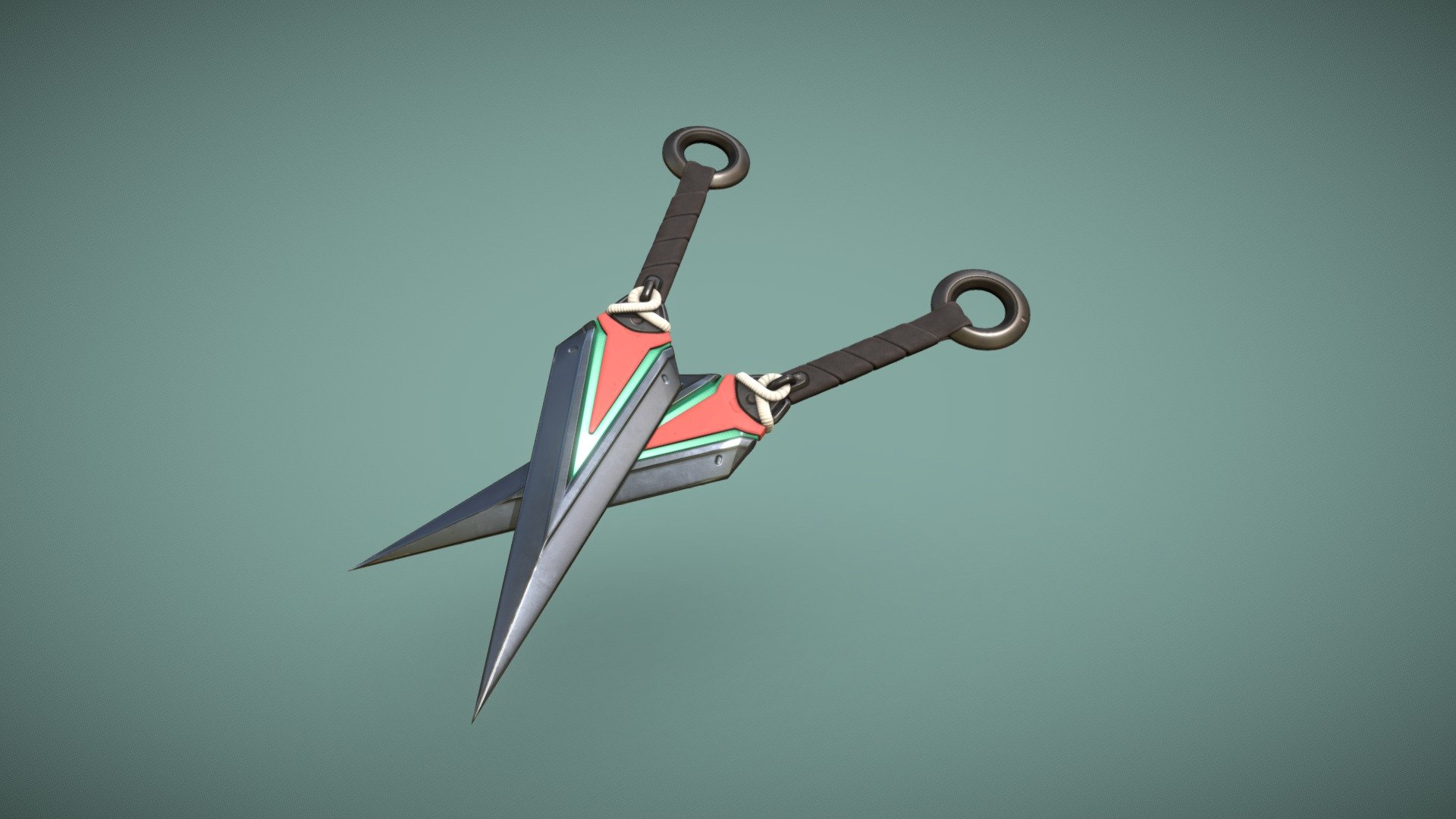 3D model Collection of 6 kunai VR / AR / low-poly