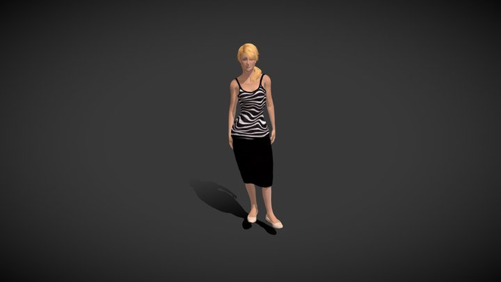 Mia Talking On Phone 3D Model