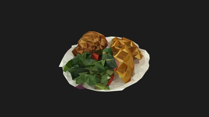 Lowpoly Chicken and Waffles