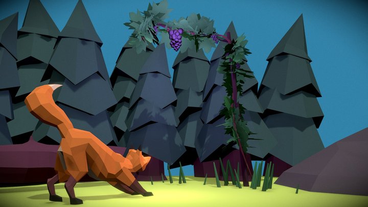 Aesop's Fables #1 - The fox and the grapes 3D Model