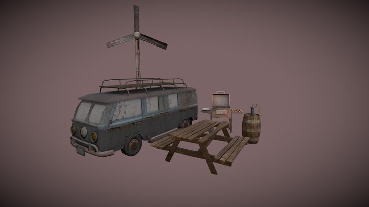 DAE 5Finished props - Eco House 3D Model