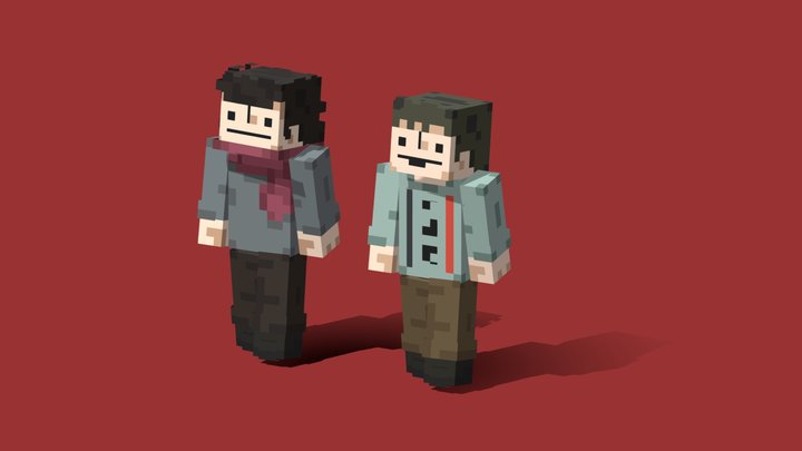 Wankil Laink & Terracid - Minecraft Skins 3D Model