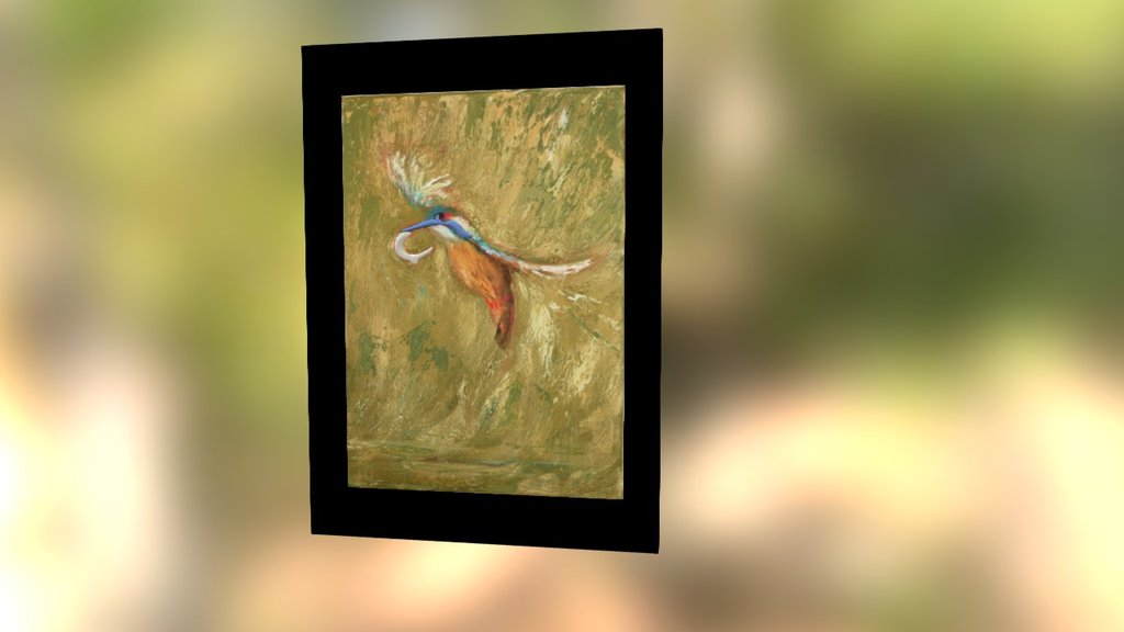 king fisher painting work in progress
